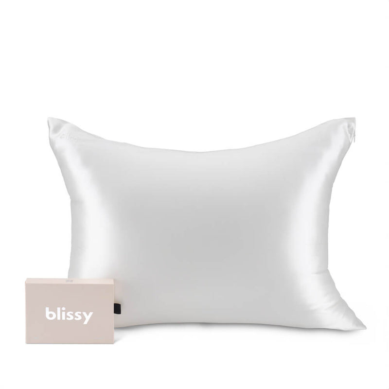 Blissy 100 Mulberry 22 Momme Silk Pillowcase White Queen