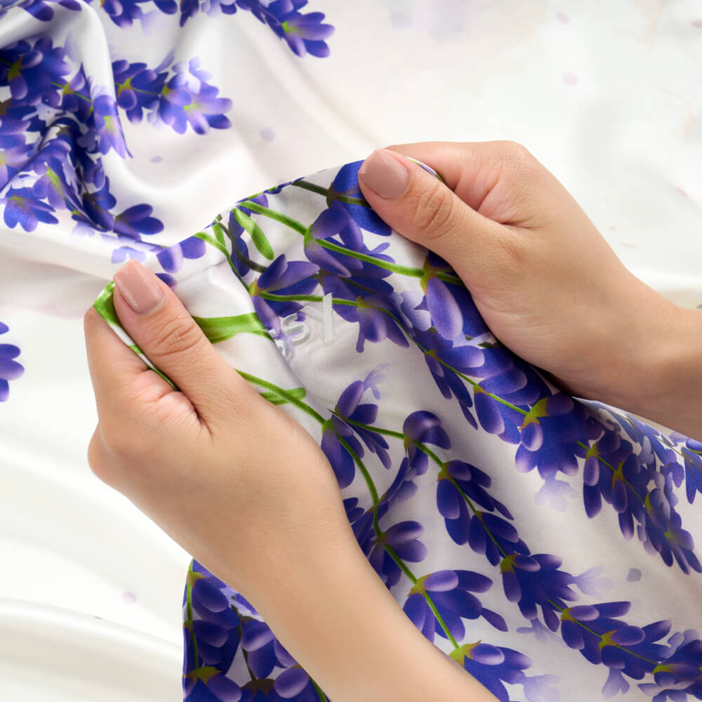 Blissy Standard Zodiac Flower Pillowcase Lifestyle – Mulberry Silk