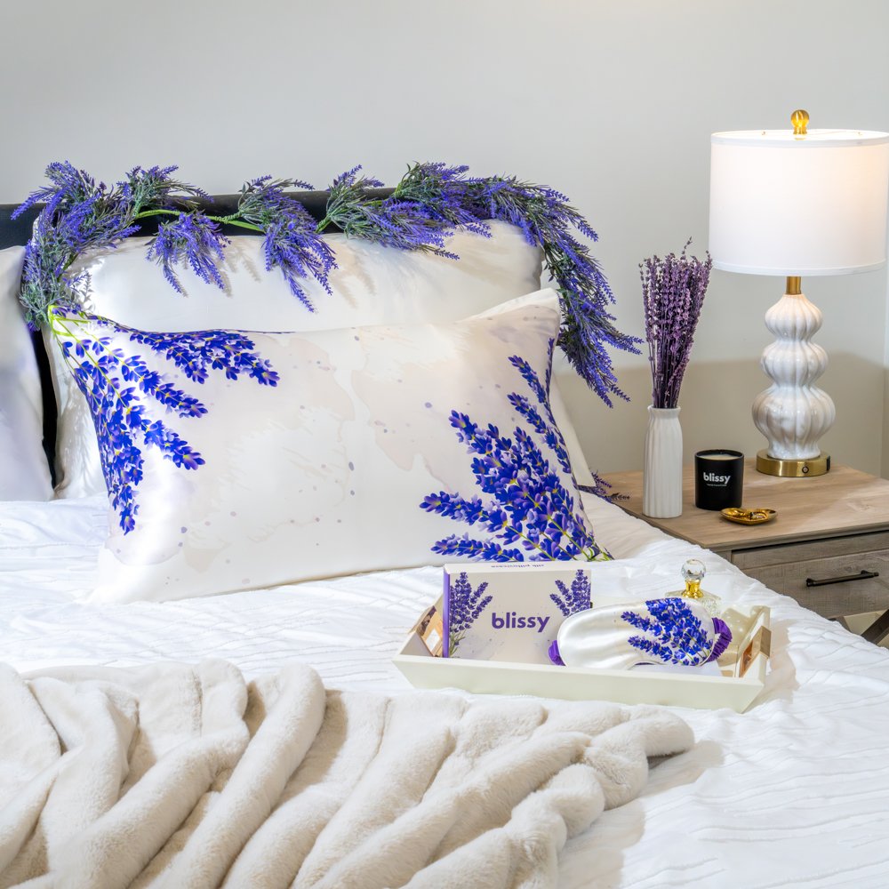 Zodiac Flower Pillowcase Close-Up – Blissy 22 Momme Silk