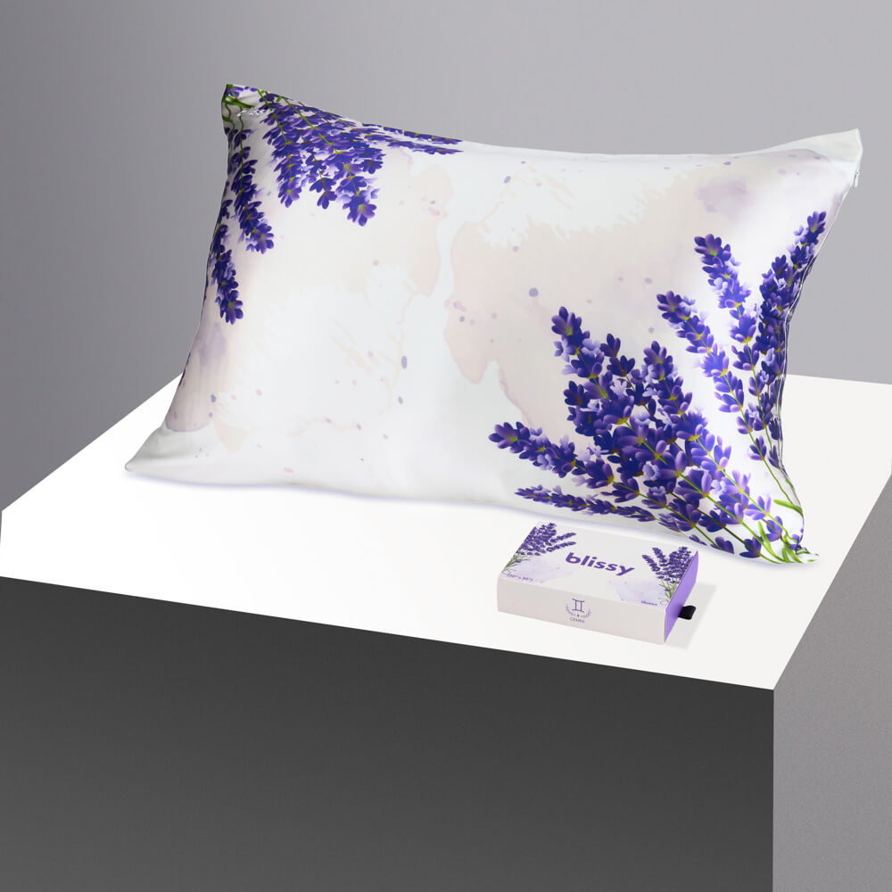 Blissy King Zodiac Flower Pillowcase – 22 Momme Mulberry Silk, 100% Silk