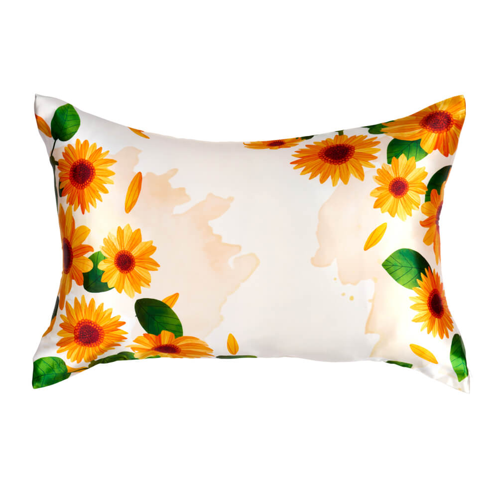Blissy Zodiac Flower Silk Pillowcase Detail – King