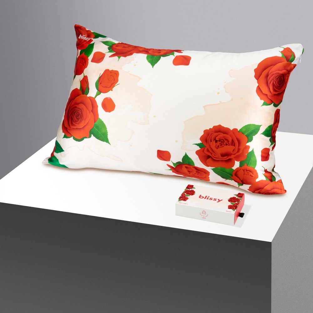 Blissy King Zodiac Flower Pillowcase – 22 Momme Mulberry Silk, 100% Silk