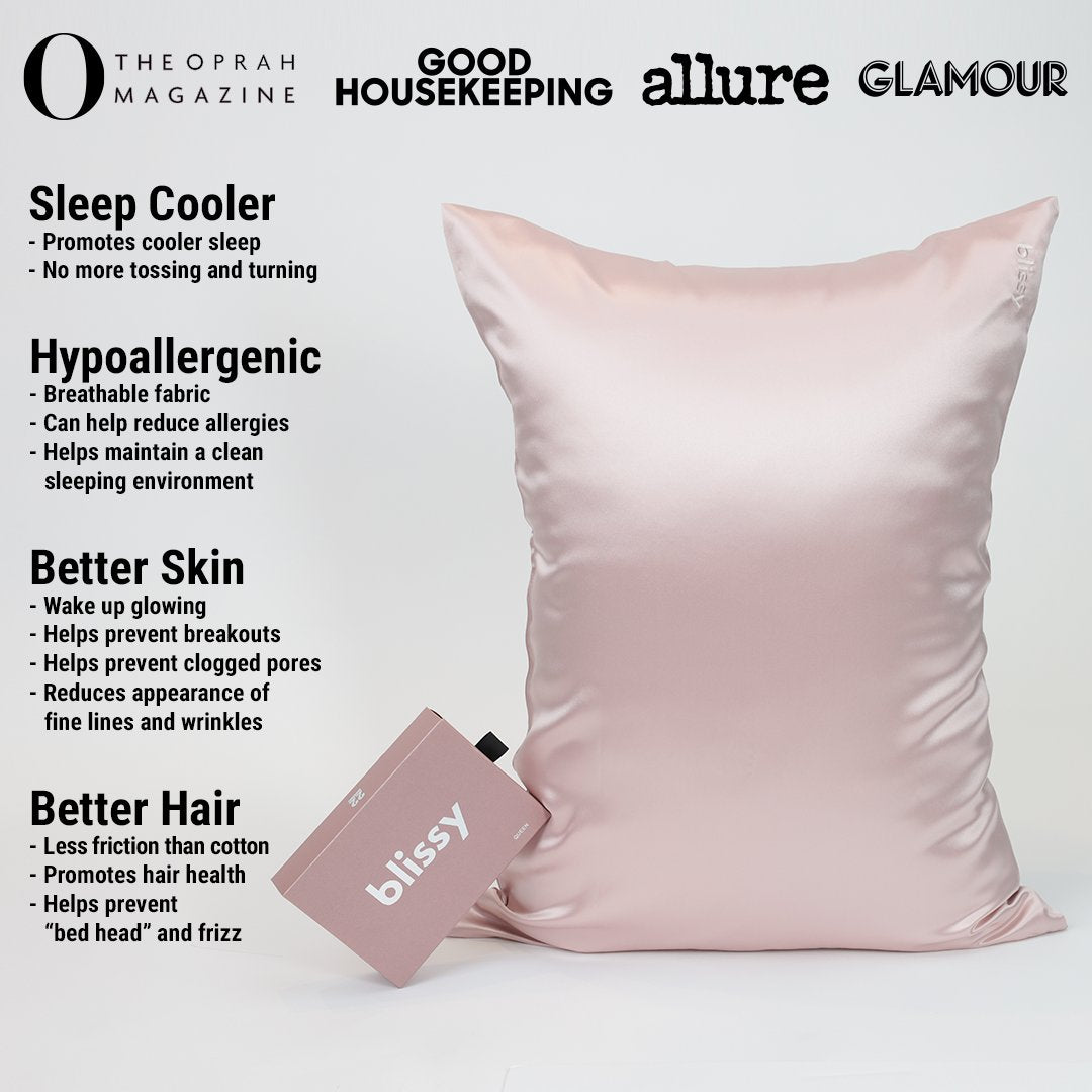 Pink Mulberry Silk Pillowcase – Blissy Queen