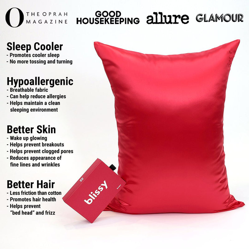 Blissy 100 Mulberry 22 Momme Silk Pillowcase Red Queen