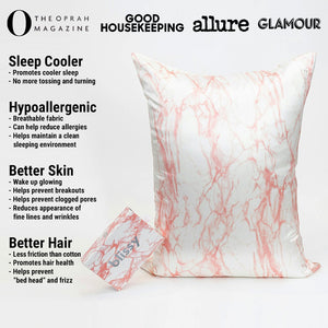 Pillowcase - Rose White Marble - Standard