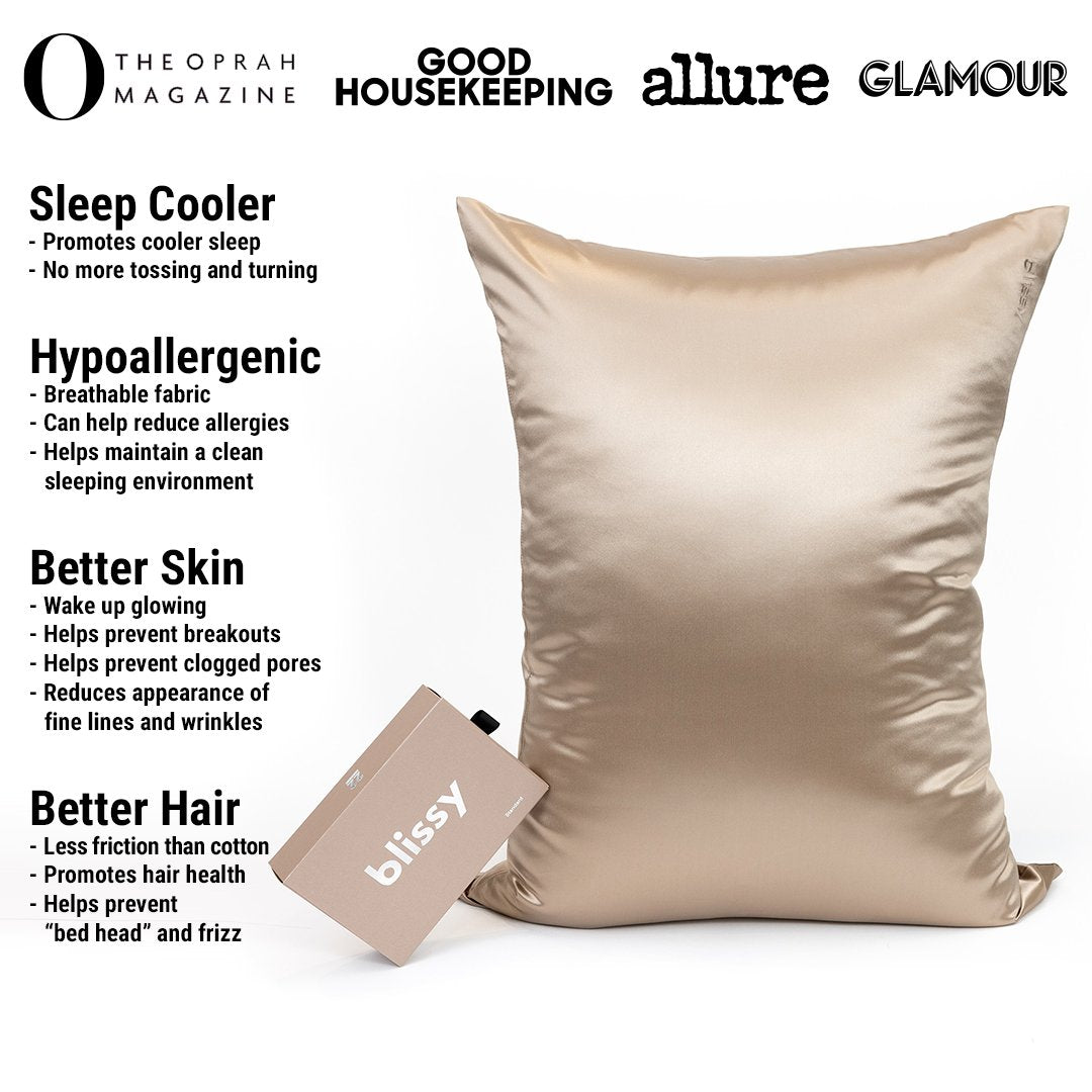 Taupe Mulberry Silk Pillowcase – Blissy Standard