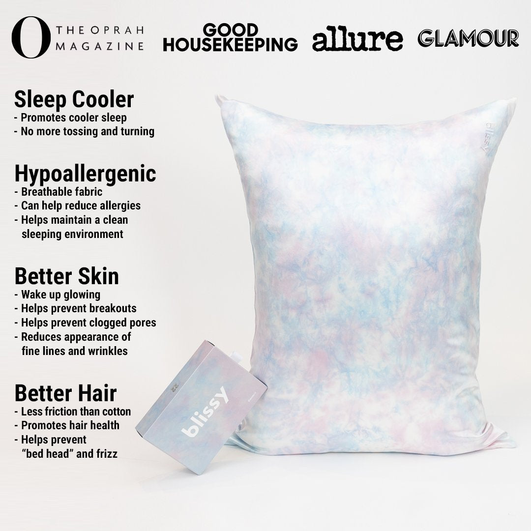 Tie-Dye Mulberry Silk Pillowcase – Blissy Standard