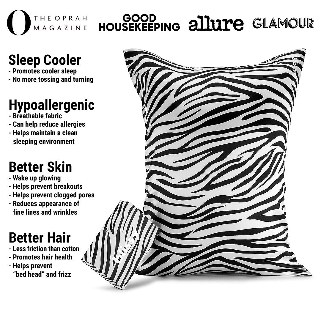 Zebra Mulberry Silk Pillowcase – Blissy King