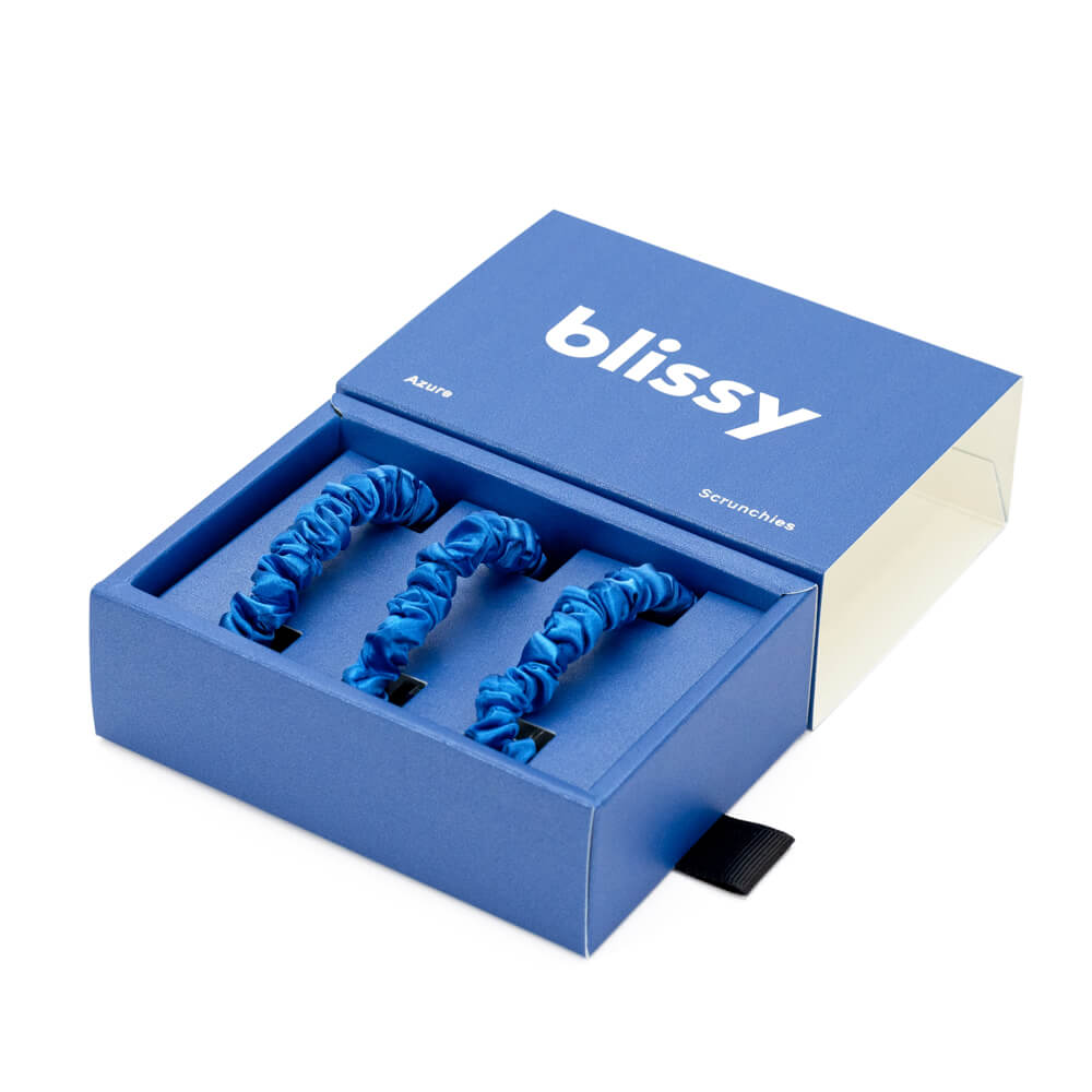 Blissy Skinny Scrunchies - Azure