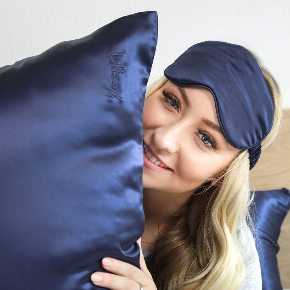 Blue Mulberry Silk Sleep Mask – Blissy