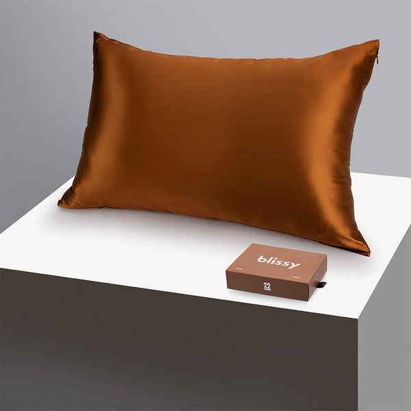 Blissy Queen Bronze Pillowcase – 22 Momme Mulberry Silk, 100% Silk