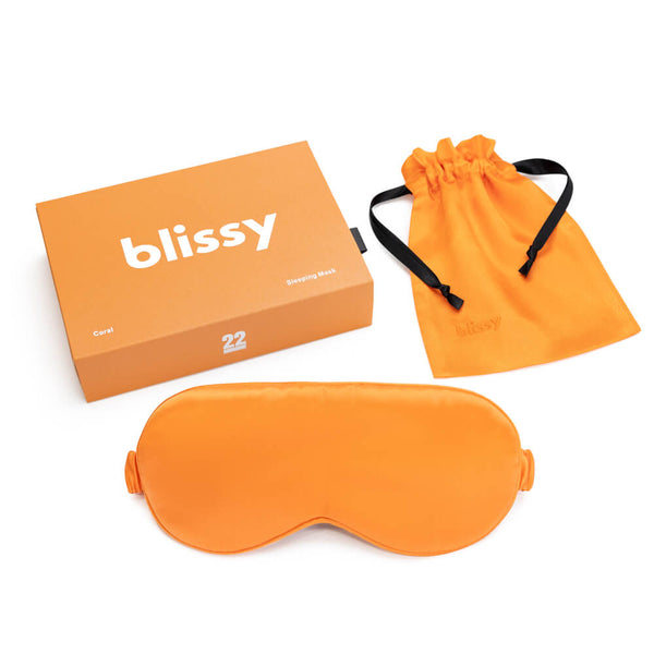 Blissy Coral Sleep Mask – 22 Momme Mulberry Silk, 100% Silk