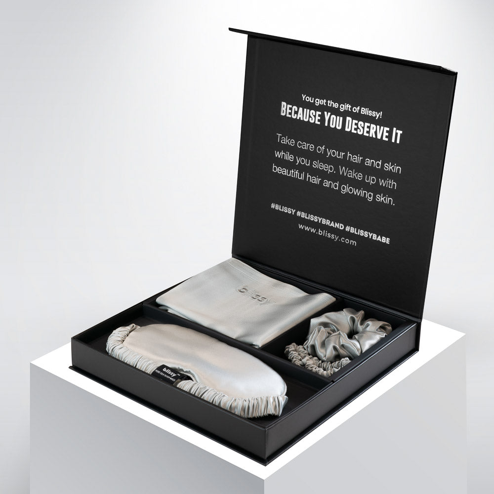 Blissy King Silver Blissy Dream Set – 22 Momme Mulberry Silk, 100% Silk