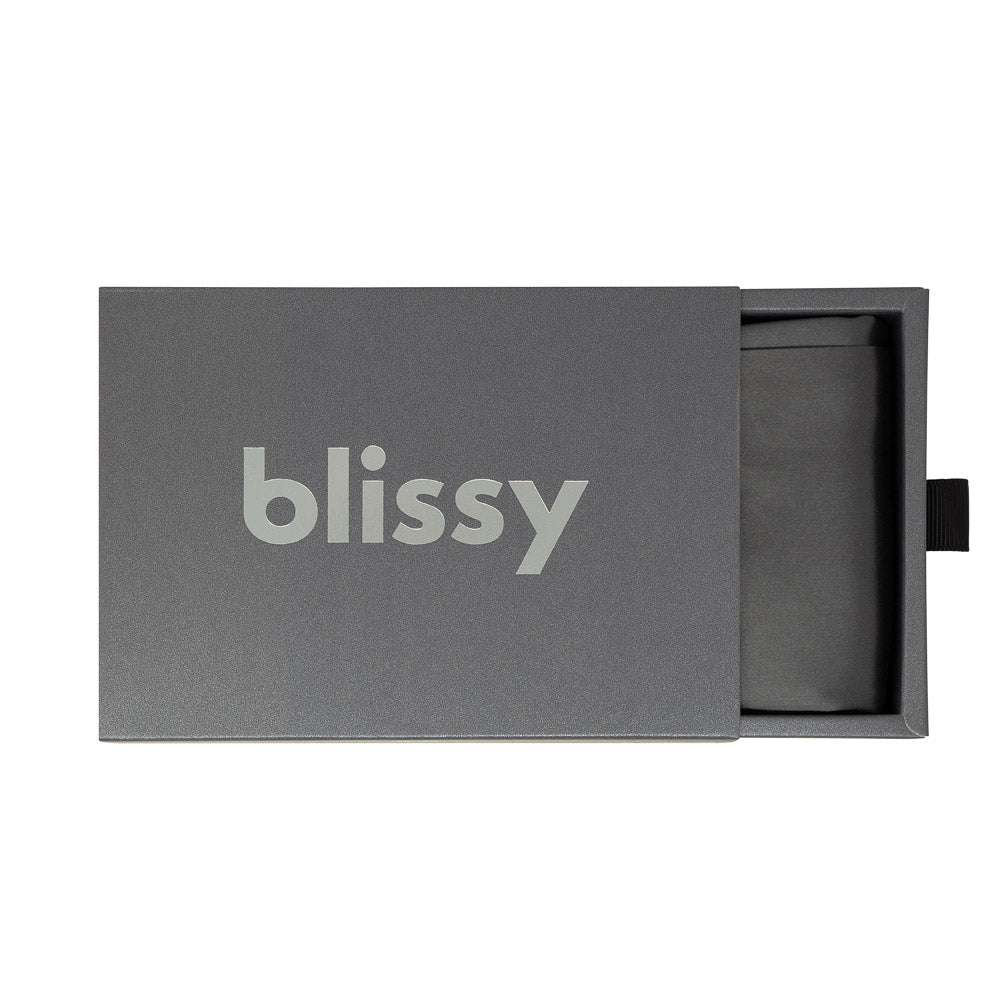 Blissy King Grey Pillowcase Lifestyle – Mulberry Silk