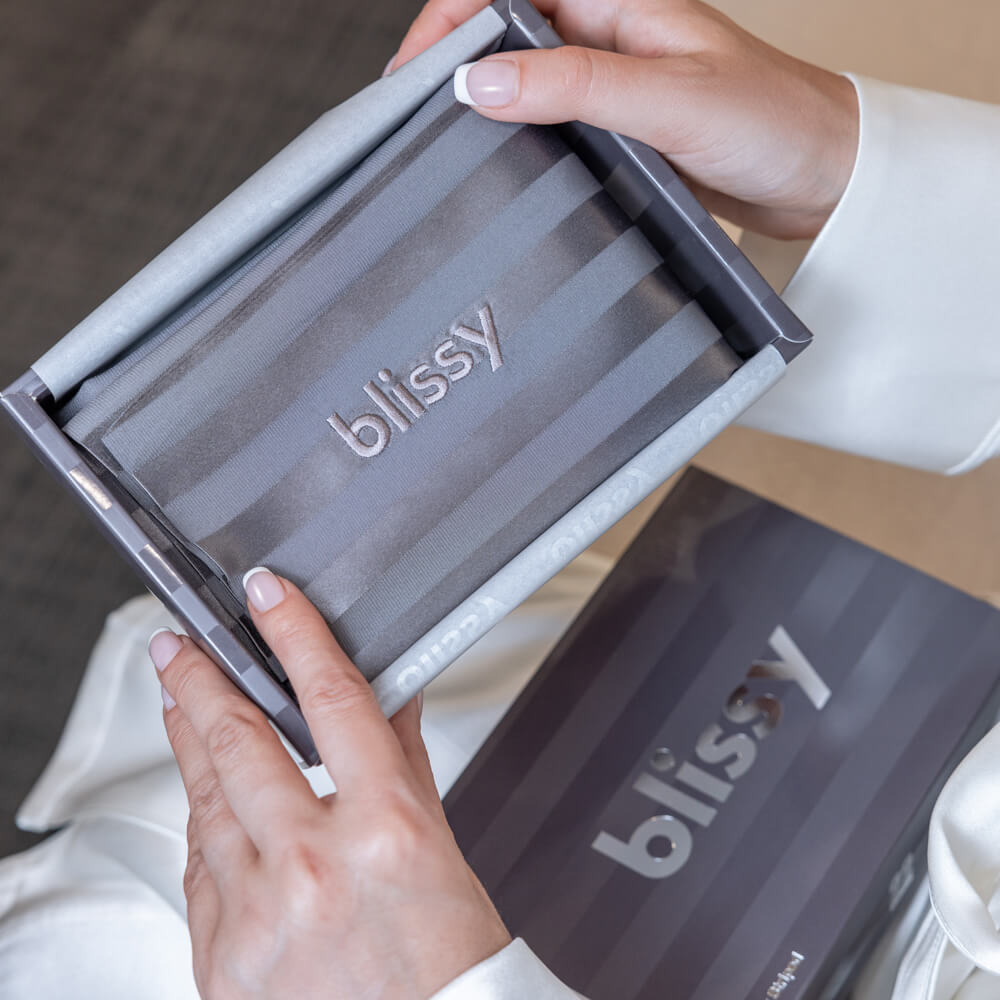 Standard Grey Striped Pillowcase – Blissy Premium Silk