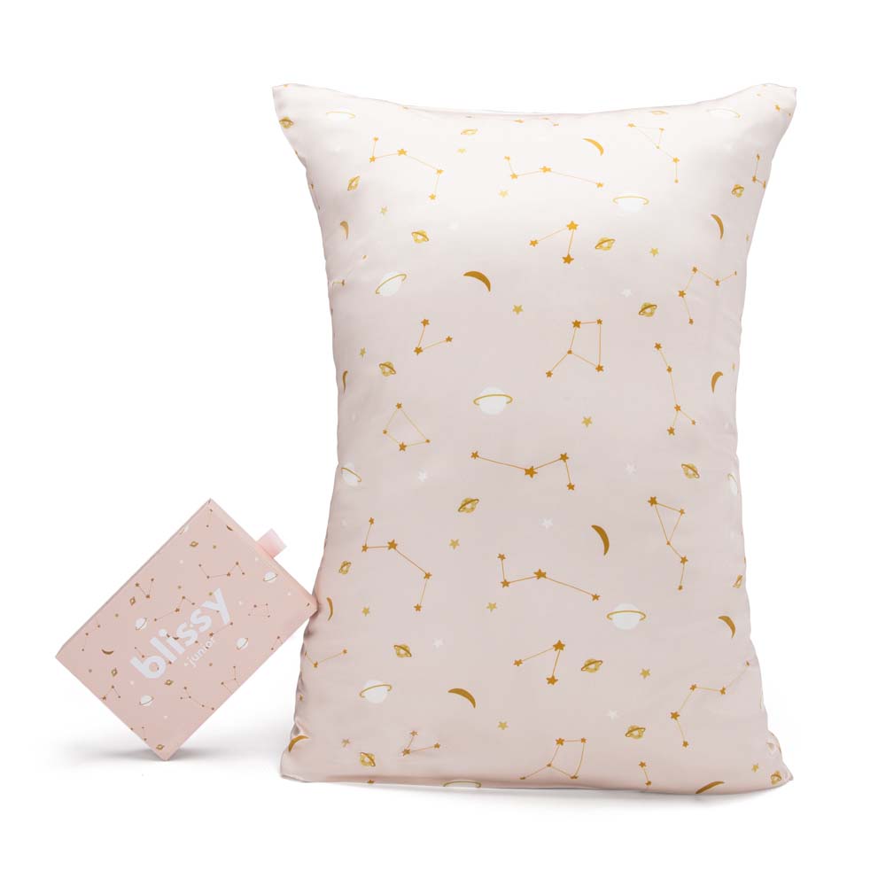 Blissy Pink Galaxy Pillowcase Lifestyle – Mulberry Silk