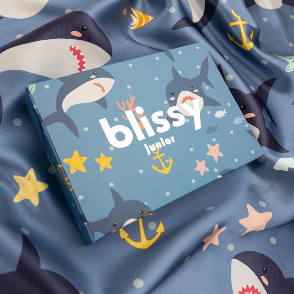 Blissy Shark Pillowcase Lifestyle – Mulberry Silk