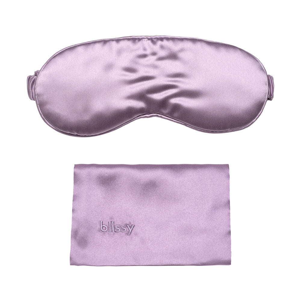 Blissy Lavender Silk Sleep Mask Detail –