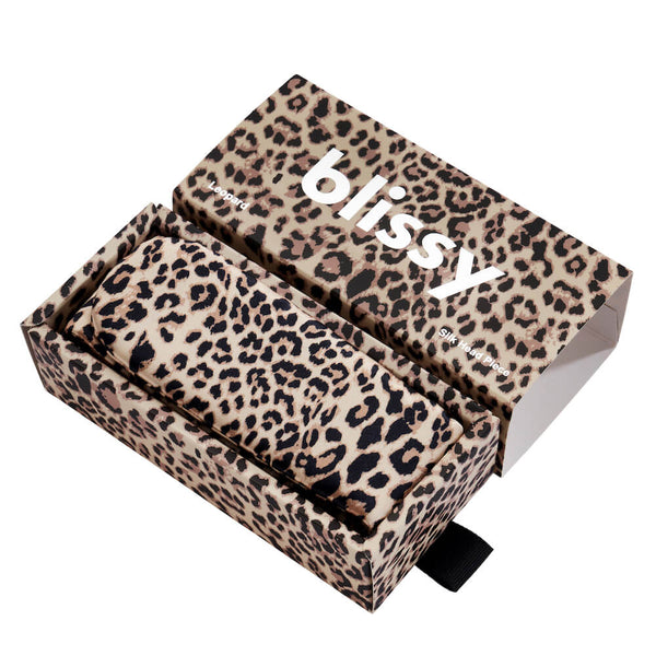 Blissy Leopard Blissy Beauty Band – 22 Momme Mulberry Silk, 100% Silk
