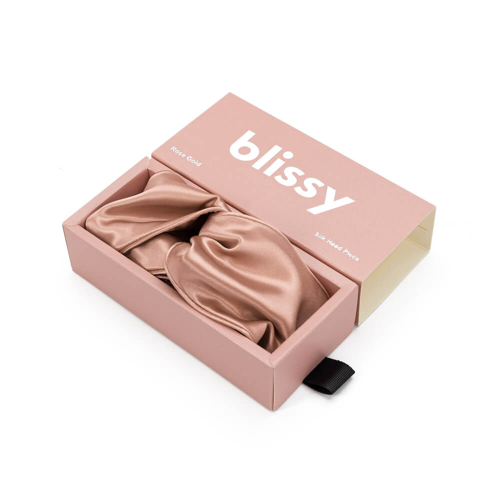 Blissy Rose Gold Blissy Head Piece – 22 Momme Mulberry Silk, 100% Silk