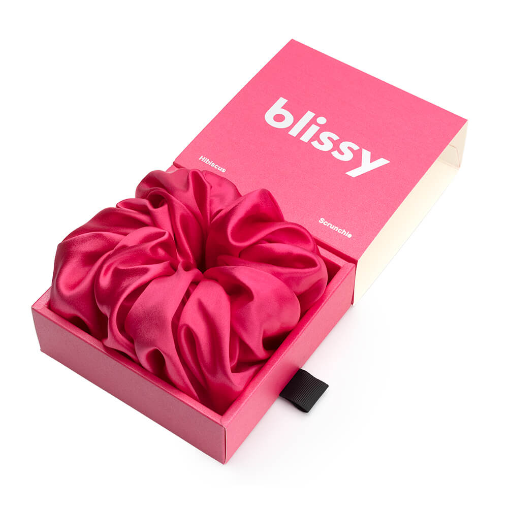 Blissy Hibiscus Blissy Oversized Scrunchie – 22 Momme Mulberry Silk, 100% Silk