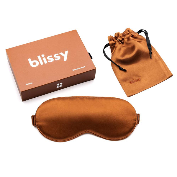Blissy Bronze Sleep Mask – 22 Momme Mulberry Silk, 100% Silk