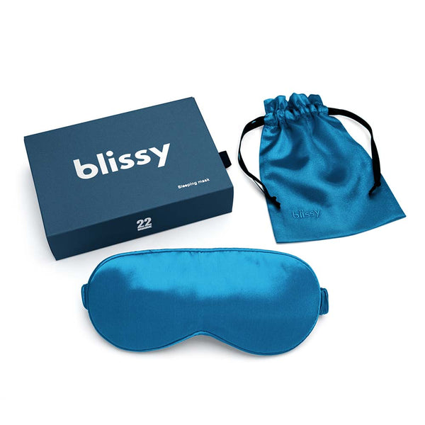 Blissy Aqua Sleep Mask – 22 Momme Mulberry Silk, 100% Silk