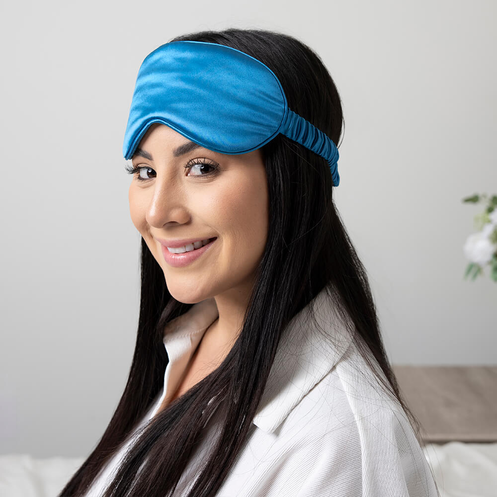 Blissy Mulberry Silk Sleep Mask – Aqua
