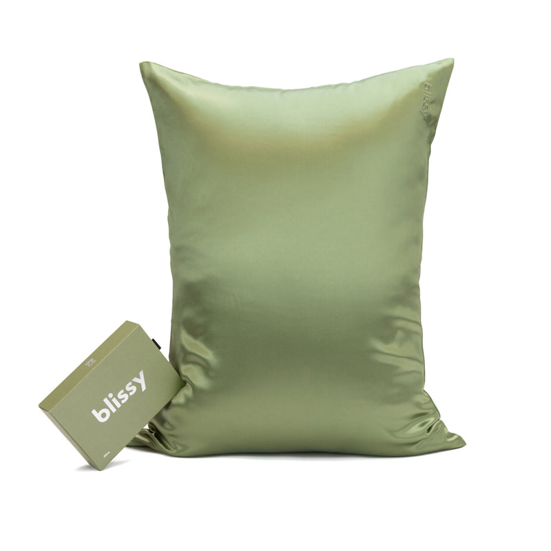 Blissy 100 Mulberry 22 Momme Silk Pillowcase Olive King