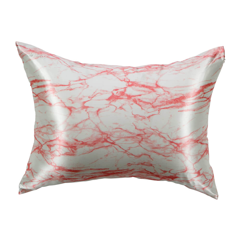 Blissy Queen Rose White Marble Pillowcase Lifestyle – Mulberry Silk