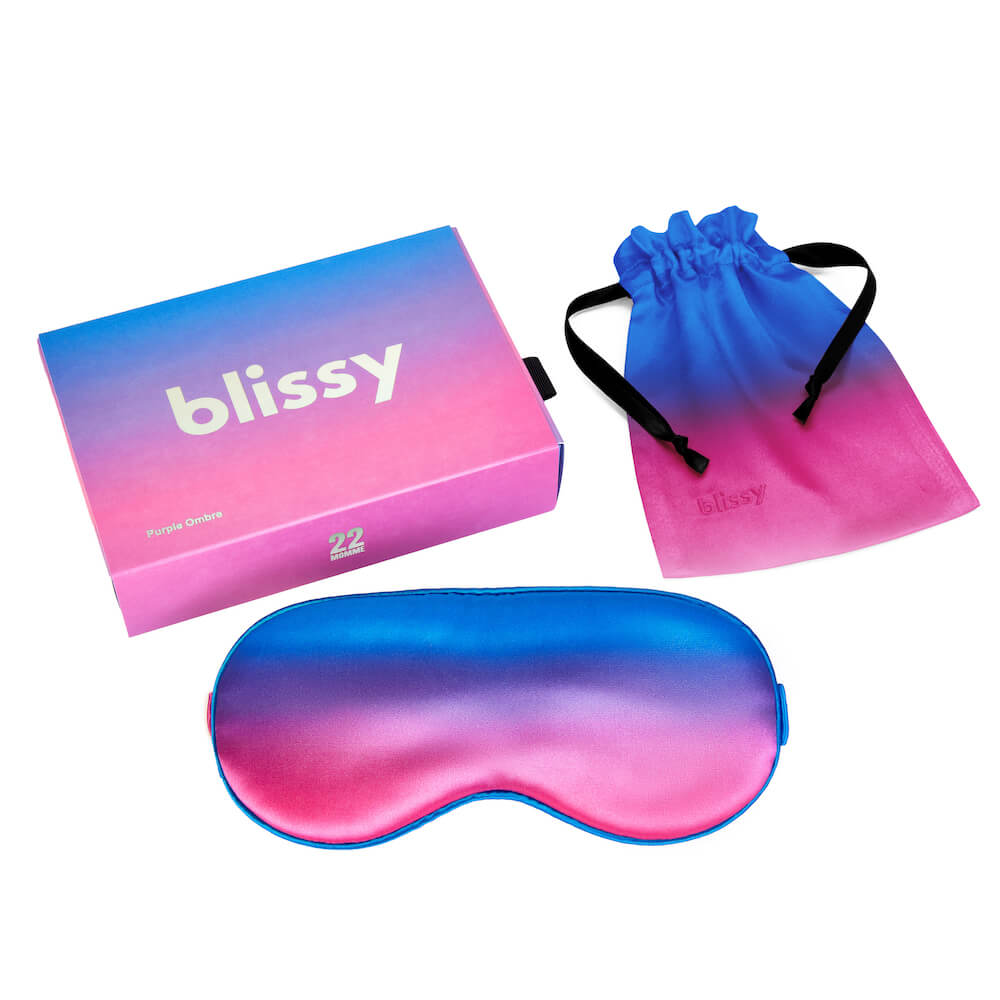 Blissy Purple Ombre Sleep Mask – 22 Momme Mulberry Silk, 100% Silk