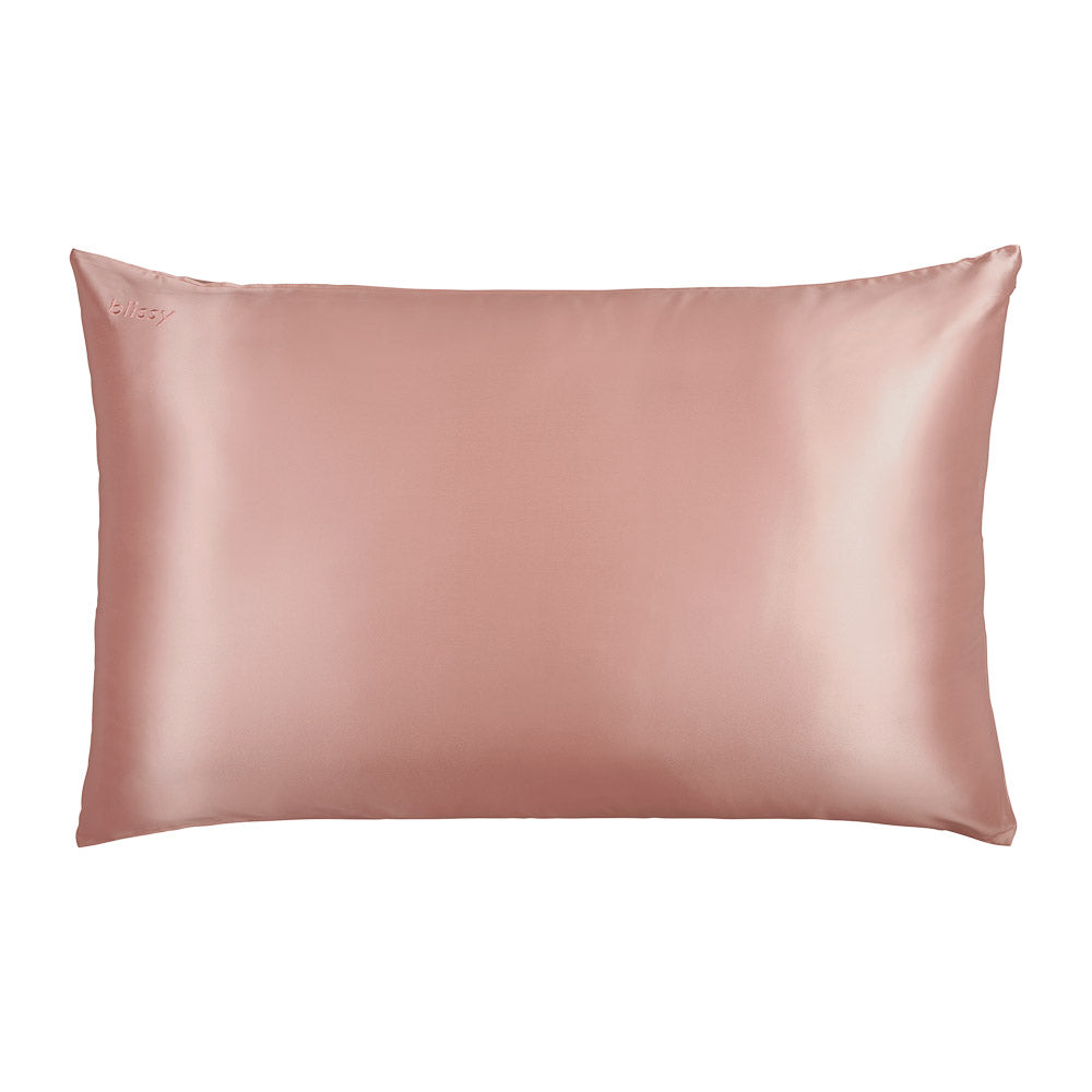 Blissy Rose Gold Silk Pillowcase Detail – Queen
