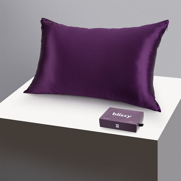 Blissy Queen Royal Purple Pillowcase – 22 Momme Mulberry Silk, 100% Silk