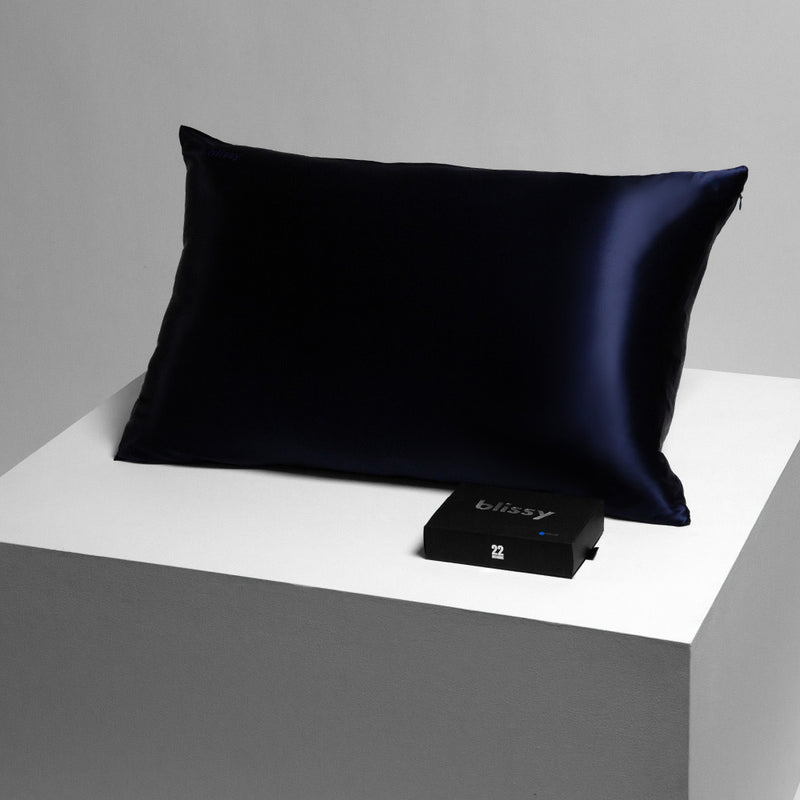 Pillowcase - Blue - Queen - Blissy Queen Blue Pillowcase – 22 Momme Mulberry Silk, 100% Silk