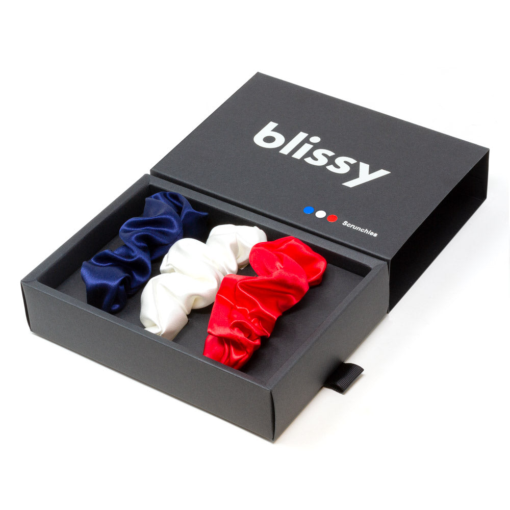 Blissy Scrunchies - Red, White, Blue