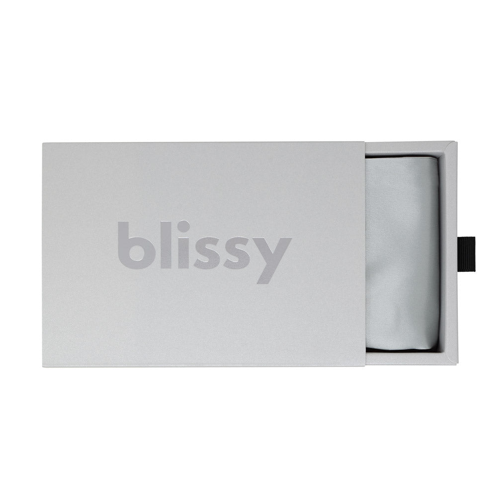 Blissy Silver Silk Pillowcase Detail – King