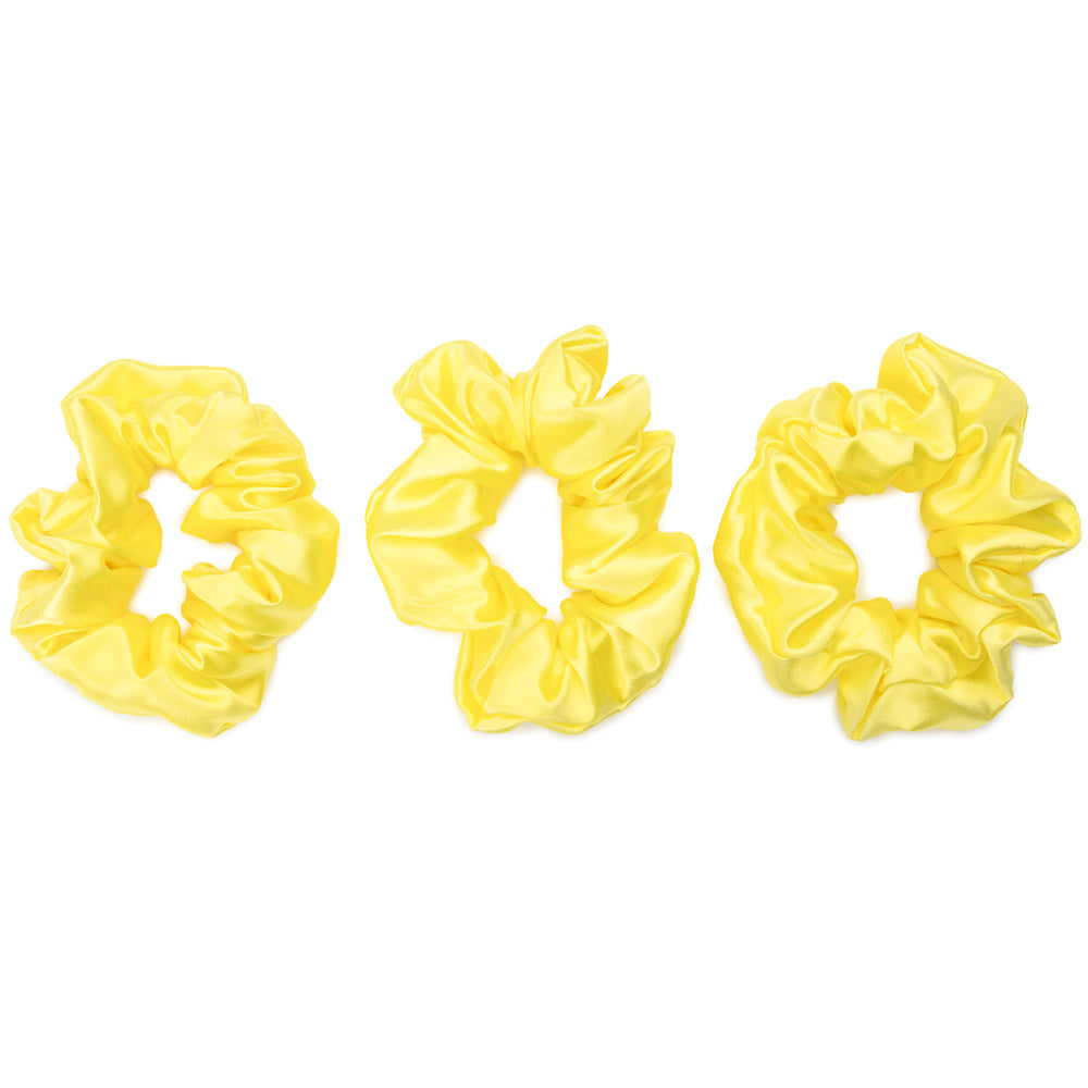 Sunshine Yellow Blissy Scrunchies Close-Up – Blissy 22 Momme Silk