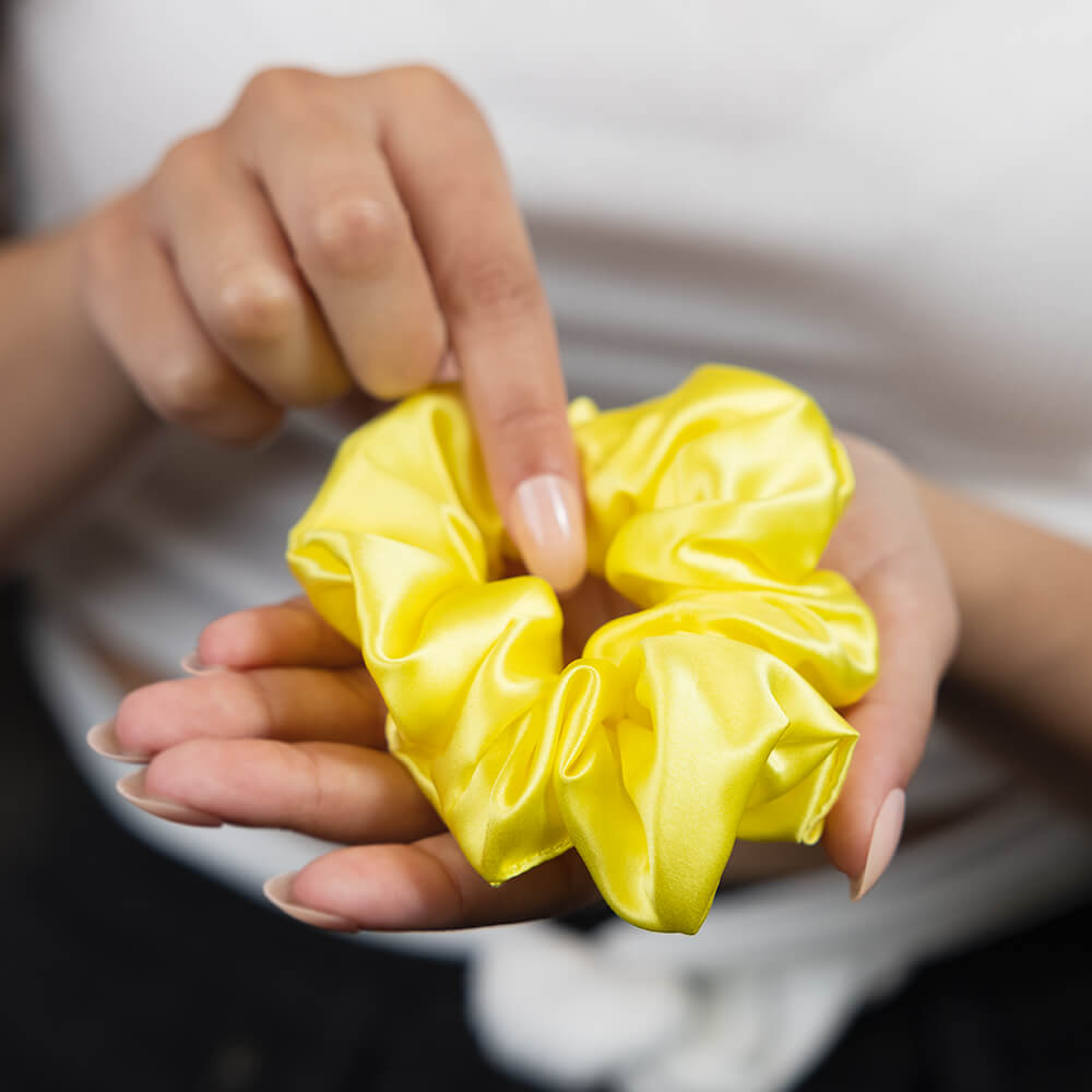 Sunshine Yellow Mulberry Silk Blissy Scrunchies – Blissy