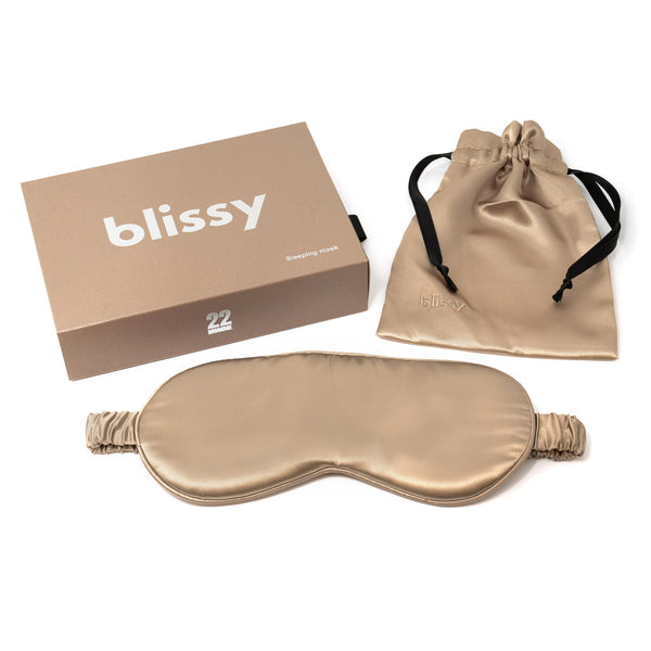 Blissy Taupe Sleep Mask – 22 Momme Mulberry Silk, 100% Silk