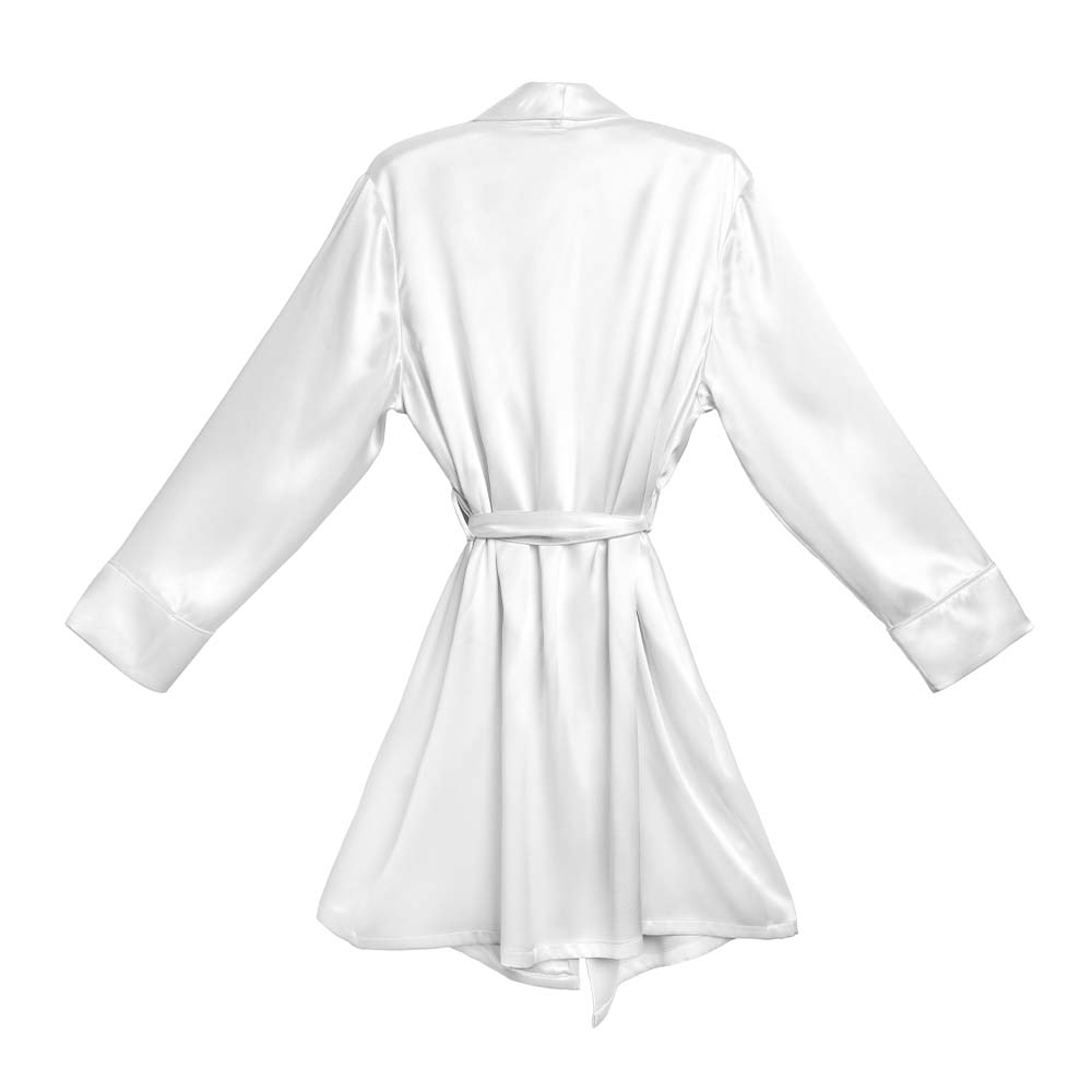 White Classic Robe – Blissy Premium Silk