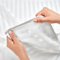 Pillowcase - White Striped - King